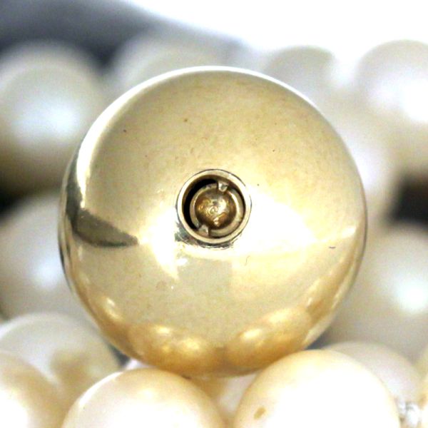 Akoya Perlenkette Jörg Heinz Steckschließe Kugel 750er Gelbgold (3494)