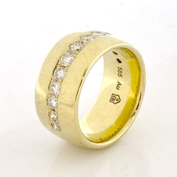Diamant Ring 585er Gold Goldschmiedearbeit 0,90 Ct Diamnten im Brillantschliff Ringgröße 52 (34368)