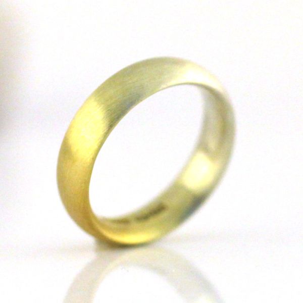 Niessing Ring 750er Gelbgold Weißgold im Verlauf gebürstet / mattiert GR 55