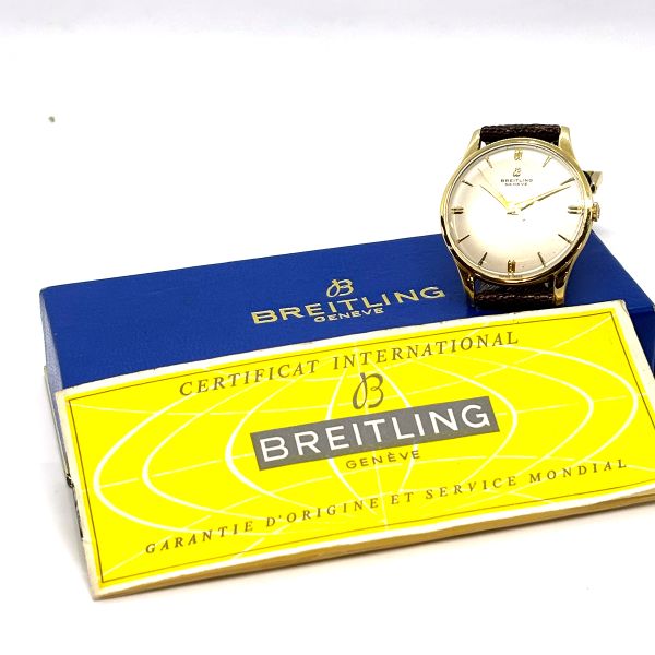 Breitling Vintage 1911 Handaufzug 750er Gelbgold Full Set aus 1969 (27597)
