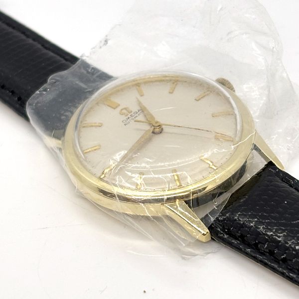 Omega Vintage 585er Gold Automatik am Lederband (28438)