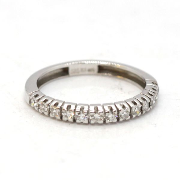 Halbmemoire Ring 585er Weißgold 1,14 ct Diamanten im Brillantschliff GR 60 (14229)