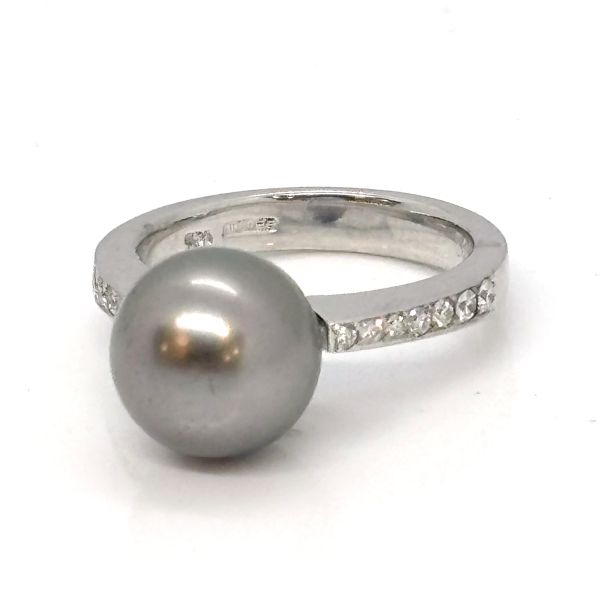 Tahitiperl-Diamantring 750er WG von Wempe GR 51 (27077)