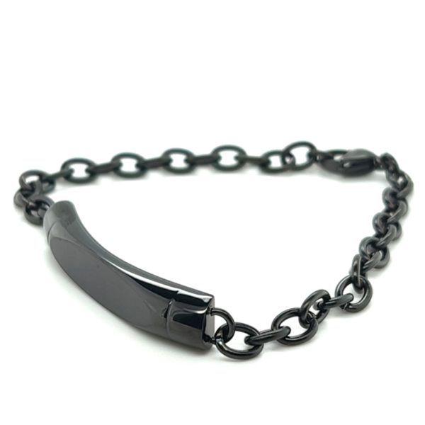 Identband Edelstahl IP Black 23 cm Ankermuster St-00273B NEU