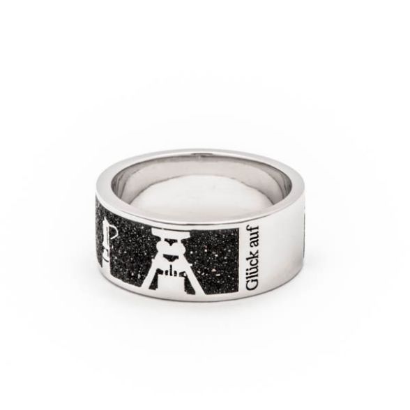 DUR Ring "Nachtring Pott" 925er Silber rhodiniert GR 66 R4785 NEU