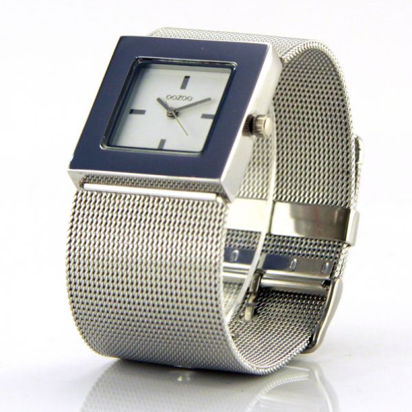 OOZOO Design Damen Uhr Milanaiseband weißes Zifferblatt