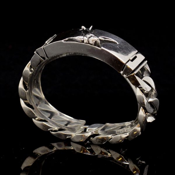 Armband Panzerarmband massiv "SWALLOW" 925er Silber Buckle 18 x 190 mm NEU