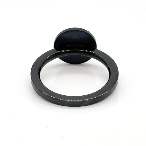 monomania Ring "ORBIS" Edelstahl PVD schwarz braun GR. 58 NEU