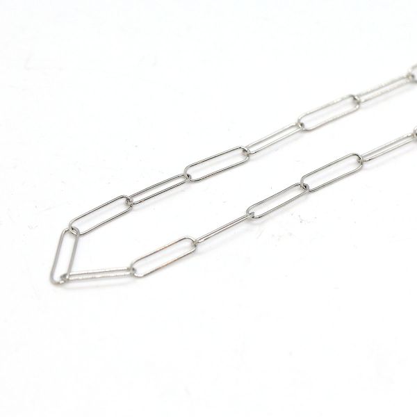 Kette Paperclip 925er Silber rhodiniert 42 cm 4 x 15 mm NEU