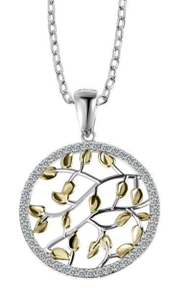Anhänger Lebensbaum "Elanie" Bi-Color 925er Silber rhodiniert Zirkonia 5310180-001 NEU
