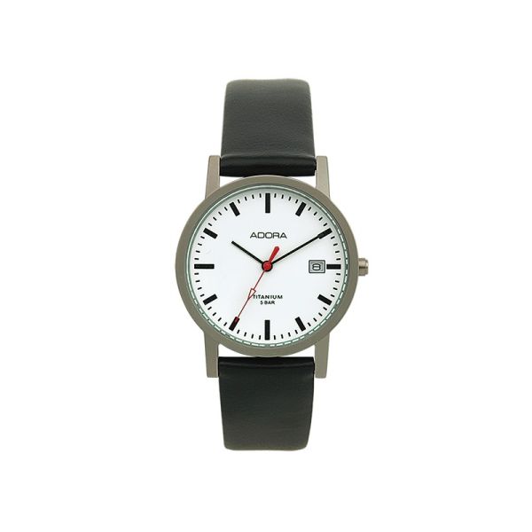 Adora Armbanduhr Bahnhofsuhr Titan AB6160 5 Bar Ø 34 mm NEU