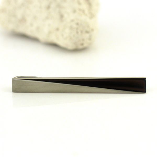 Krawattenhalter Edelstahl mit kleiner Gravurfläche 7 x 60 mm