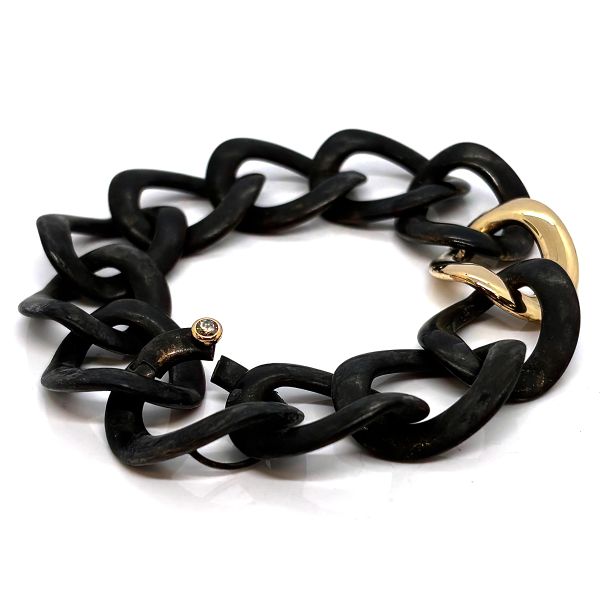 IsabelleFa Panzer Armband Bronze 750er Roségold mit 0,15 Ct Cognac Brillant