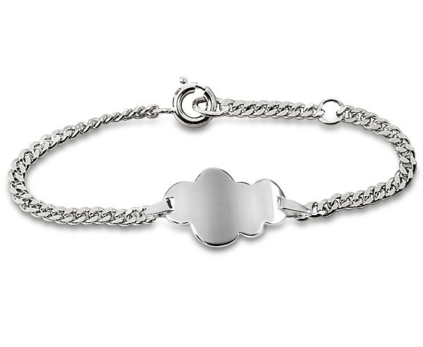 Armband Kinder Gravurplatte "WOLKE" 925er Silber ES90023623 NEU