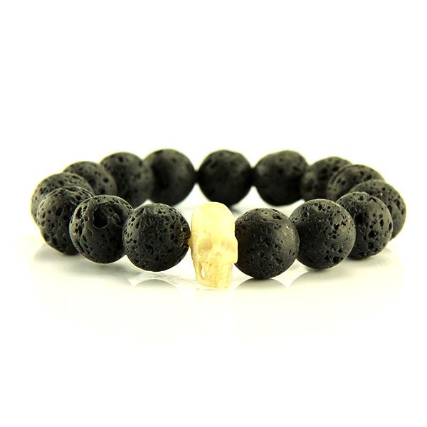 LAVA Kugel Armand "SKULL" aus echtem Knochen gefertigter Totenschädel