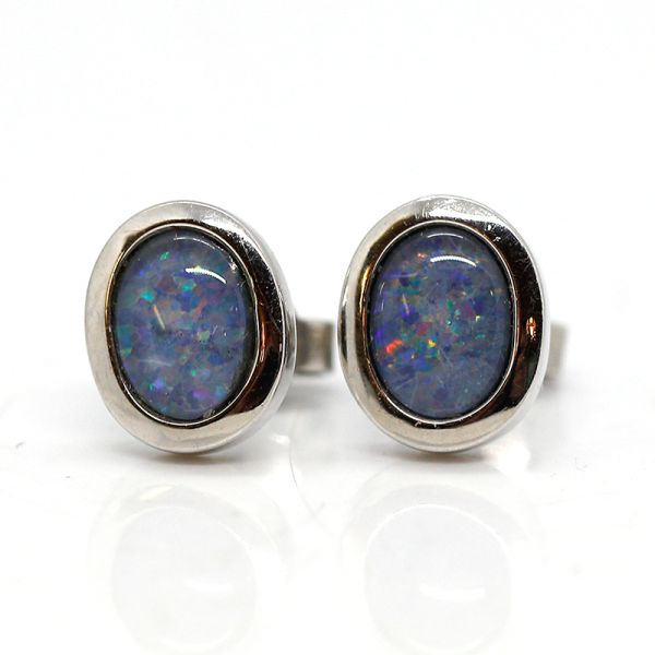 Opal Ohrstecker 585er Weißgold 8,6 x 10,5 mm (22971)