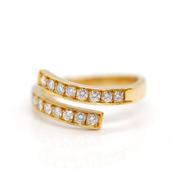Brillantring Goldschmiedearbeit 750er Gold Ring Diamanten im Brillantschliff (27828)
