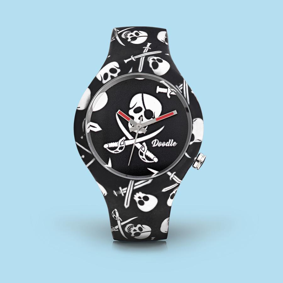 Doodle Uhr BLACK PIRATES SKULLS DOODLE WATCH DOSK002 NEU Tattoo