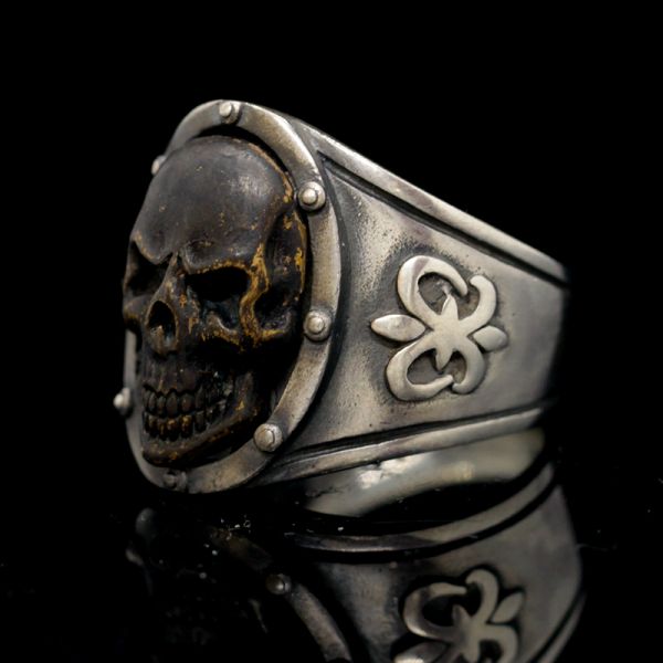 Ring "BLACK SKULL" 925er Silber mit Bronze Gr 66 by JJJ LA NEU
