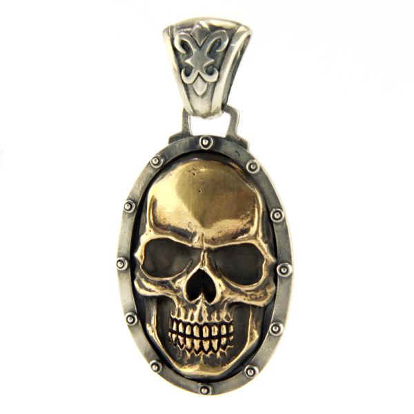 JJJ LA Anhänger "BIG SKULL BRONCE" 925er Silber Bronze Herren NEU