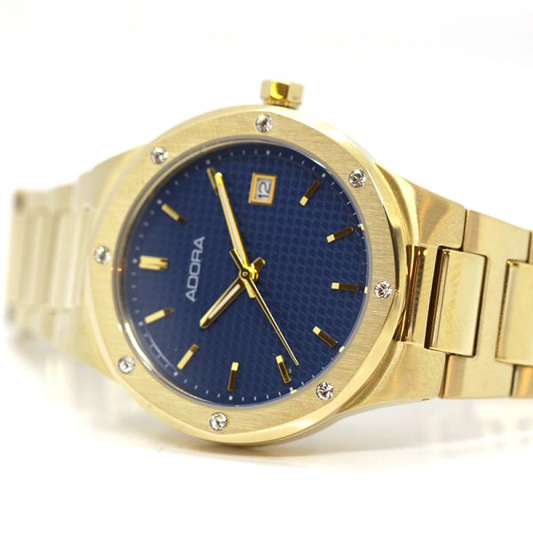 Adora Damen Armbanduhr Edelsthal IP Gold Ø 36 mm AT5422 NEU