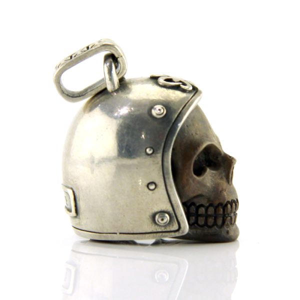 JJJ LA Anhänger Herren "BIKER SKULL BLACK" 925er Silber Bronze geschwärzt NEU