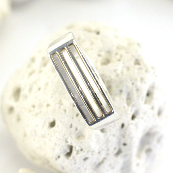 ESPRIT Damen Ring 925er Sterling Silber Perlmut Einlage GR 56 (134)