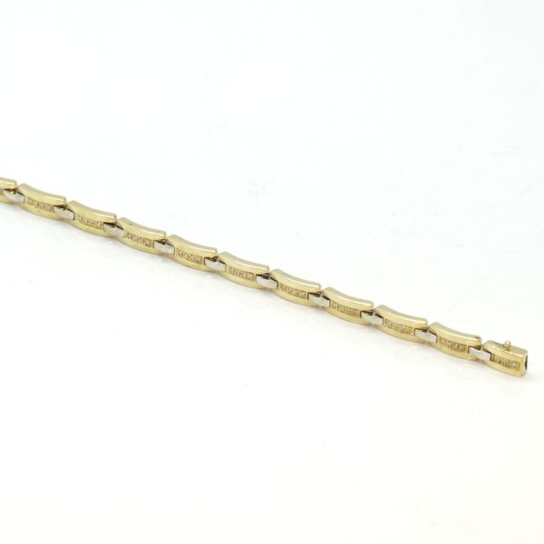 Brillant Armband Gliederarmband Bi-Color 585er Gelbgold / Weißgold 21 cm (11470)