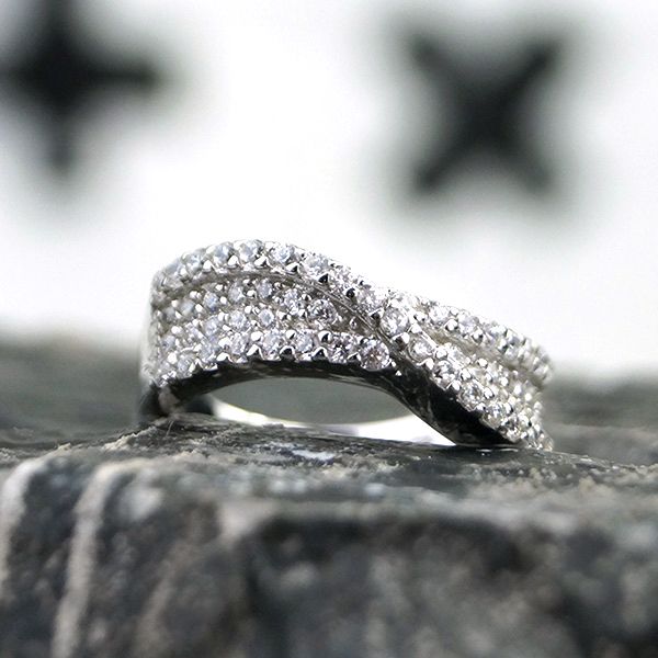 Silber Ring Damen 925er Silber rhodiniert Zirkonia GR 52 (US 6) BR08831-W-6