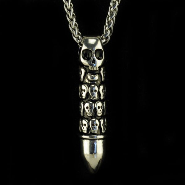 Haemmer Halskette Anhänger Skullbullet "Memory" Edelstahl Patrone NEU
