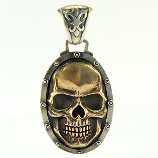 JJJ LA Anhänger "BIG SKULL BRONCE" 925er Silber Bronze Herren NEU