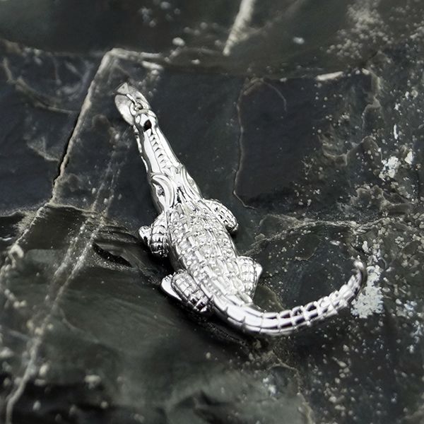 Silver Trendz Anhänger, 925 Sterling Silber, Krokodil
