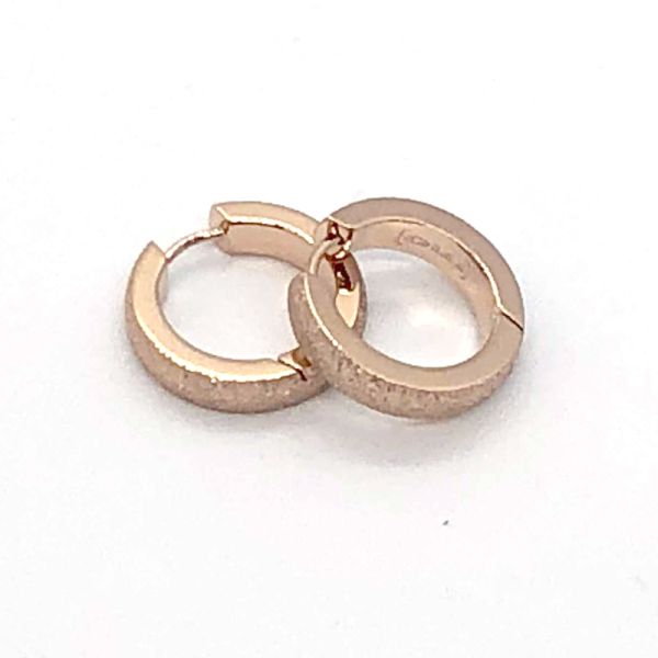 monomania Creolen "STELLA" Edelstahl Roségold diamantiert ø 18 mm NEU