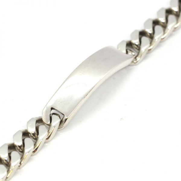 Panzer Ident Armband Flachpanzer massiv 835er Silber 220 mm 91 Gramm