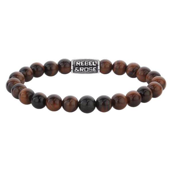 Rebel & Rose Armband "Tiger Red Vintage" 8 mm RR-80103-V-L 19 cm NEU