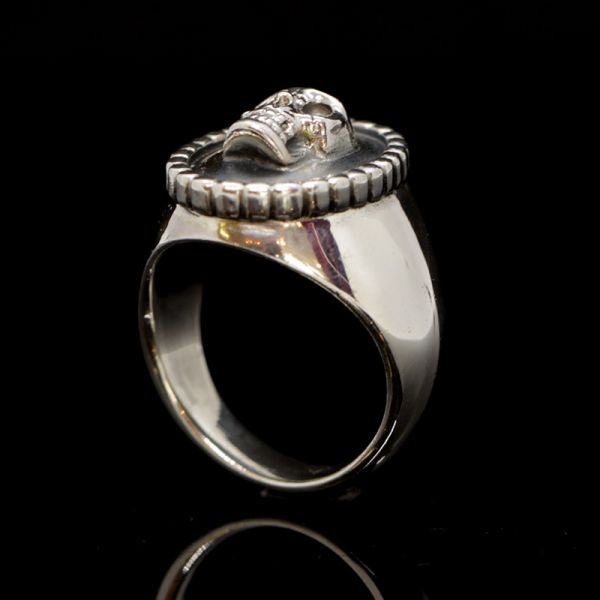 Siegelring "SKULL RELIEF" 925er GR 60 NEU