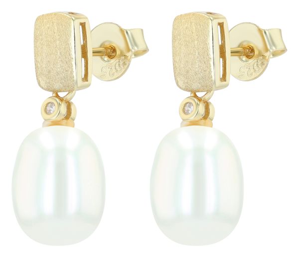 Ohrstecker "Mella" 925er Silber vergoldet Süßwasser Zuchtperle 5300686-002 NEU