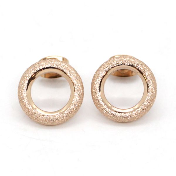 monomania Ohrstecker "AURORA" Edelstahl diamantiert Rosé Ø 12 mm NEU