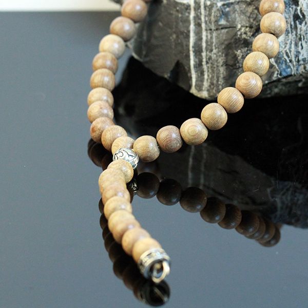 JJJ LA Gebetskette Triangle Kette Rosenkranz Ebenholz Helllbraun 925er Silber