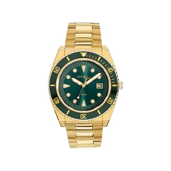 Adora Saphir Armbanduhr Edelstahl IP Gold 10 Bar AS4749 NEU