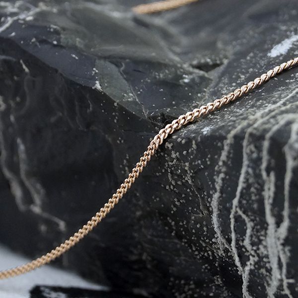 Halskette Curb Panzerkette 925er Silber Roségold beschichtet 40 cm / 1,3 mm Breit