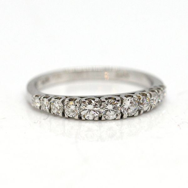 Halbmemoire Ring 585er Weißgold Diamanten im Brillantschliff ca. 0,60 Ct GR 55 1/2 (24017)