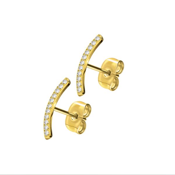 Ohrstecker "Kristallbogen" Titan Goldfarbend TSO136-GO NEU