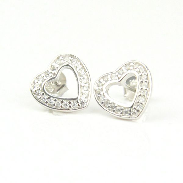 Ohrstecker Herz CZ 925er Silber Zargenfassung BES02554 NEU