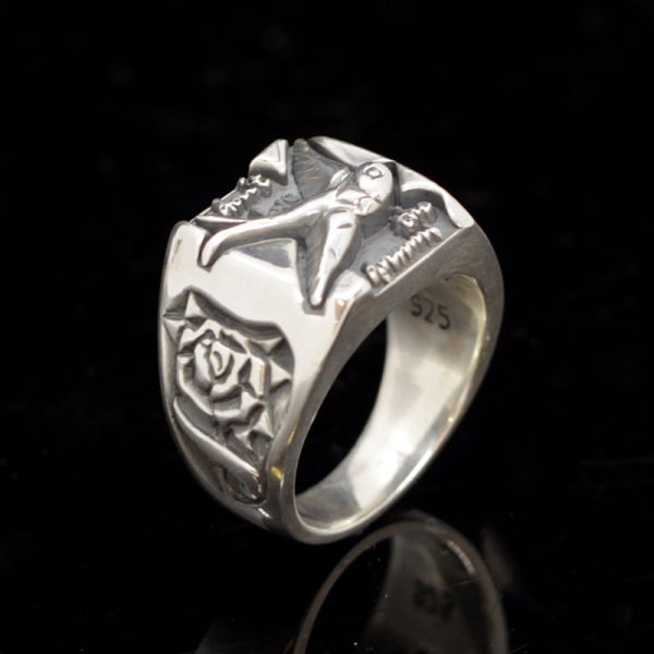 Ring Siegelring "SWALLOW" 925er Silber Gr 70 NEU