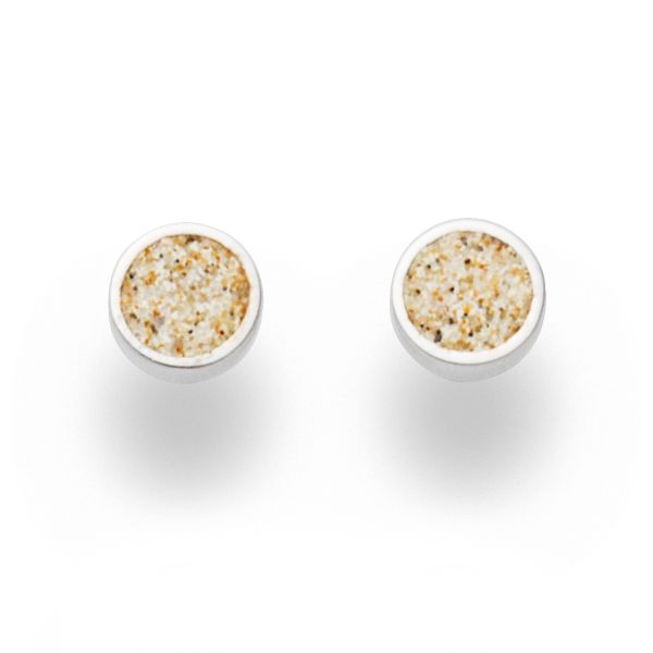DUR Ohrstecker "kleiner Sandkuss" 925er Silber rhodiniert Strandsand O4976 NEU