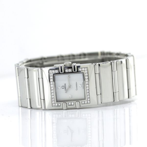 Omega Constellation Damen Armbanduhr Edelstahl Diamant Besatz Quarz Ref. 15287600 (7294)