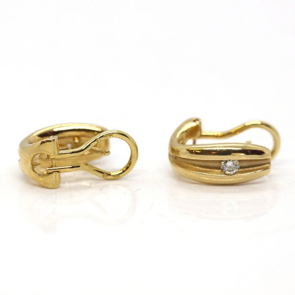 Diamant Ohrstecker Clips 750er Gelbgold ca. 0,18 Ct im Brillantschliff (14673)