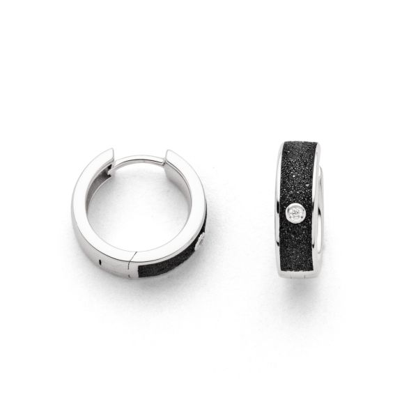 DUR Creolen "Nordlicht" 925er Silber rhodiniert Lavasand Zirkonia O5565 NEU