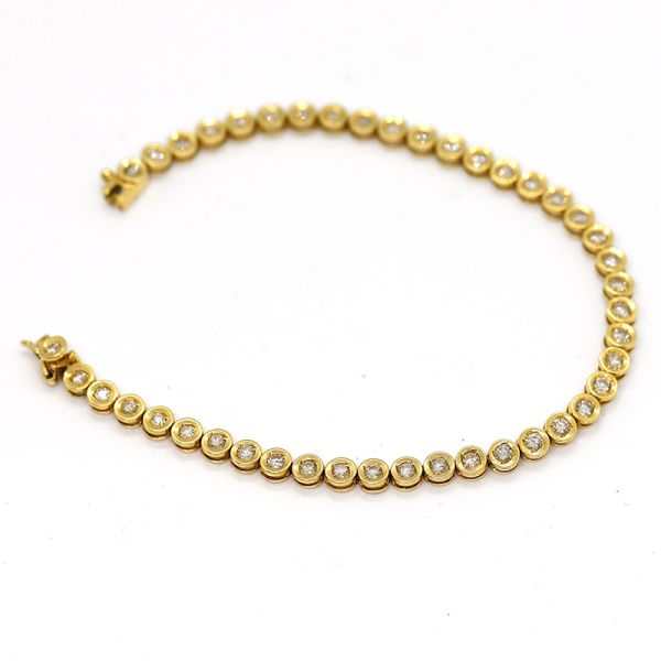 Tennisarmband 750er Gelbgold 43 Diamanten im Brillantschliff 2,00 Ct 19 cm (24943)